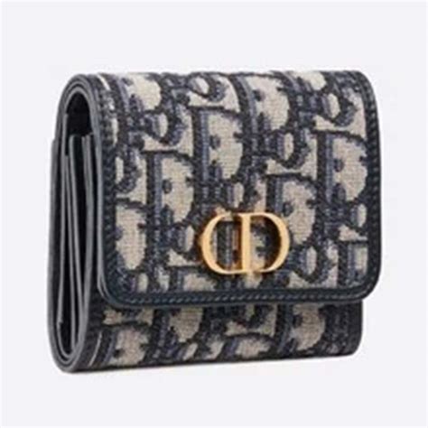 blue dior oblique jacquard wallet price